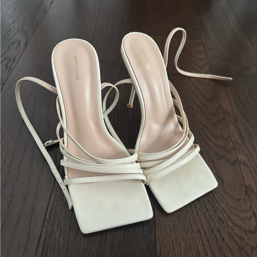 PRETTYLITTLETHING cream heels
